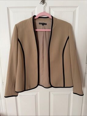 Preston & York Tan Piped Open Blazer size 10